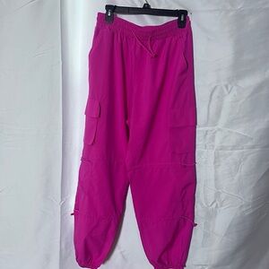 Vibrant Pink Cargo Joggers